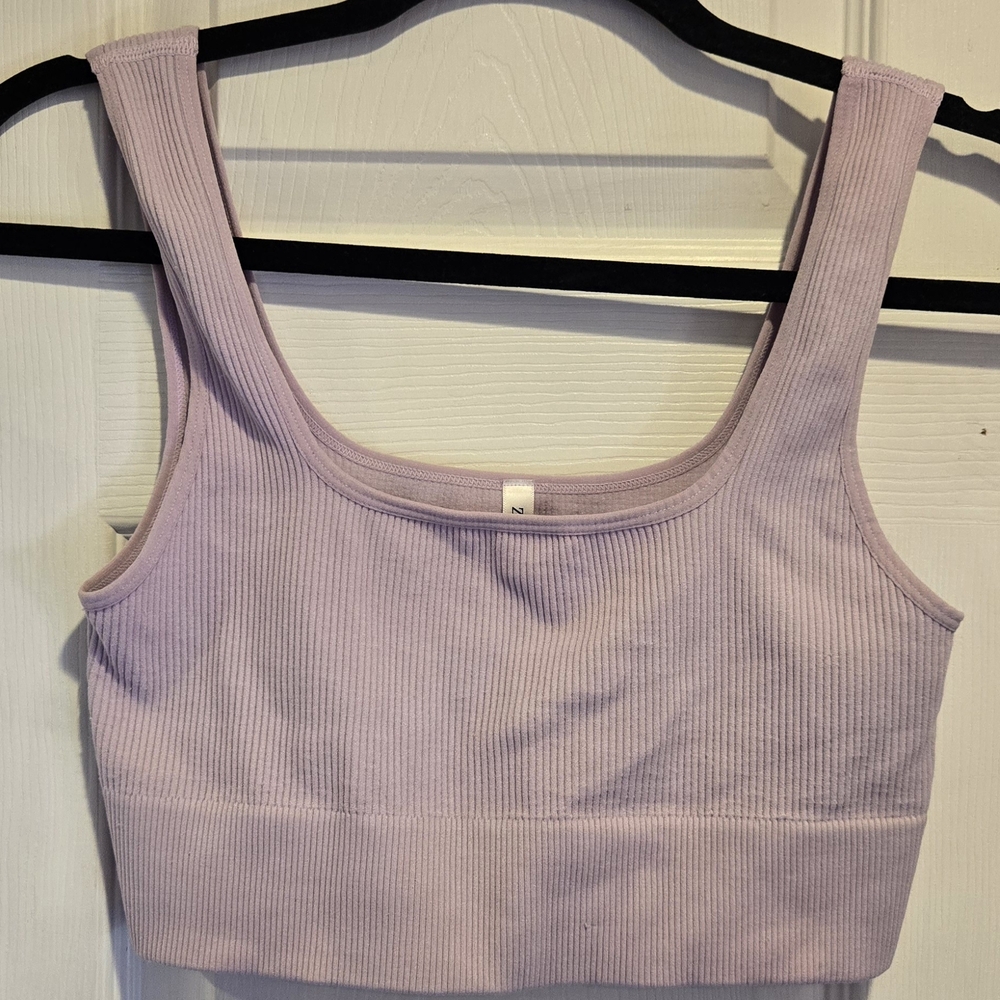 Zenana Outfitters Lavender Ribbed Bra